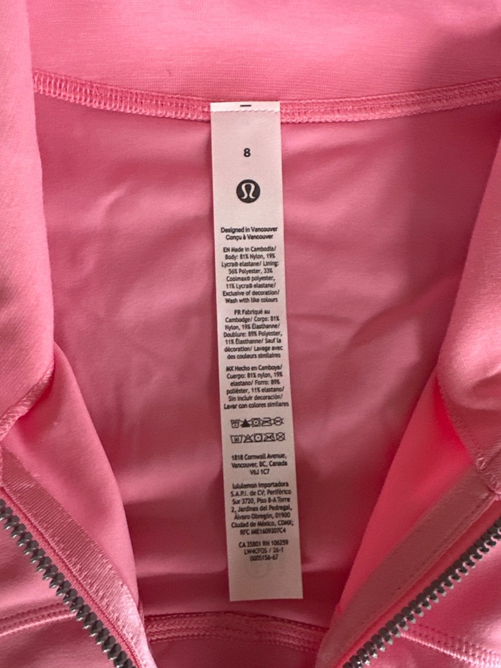 Lululemon Define Jacket Nulu Full Length Candy Cloud Pink Women's Size 8 NEW - Picture 5 of 6